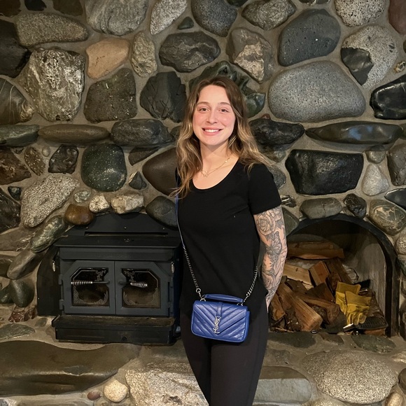 Saint Laurent Handbags - Saint Laurent Royal Blue WALLET ON A CHAIN